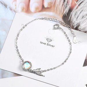 NEW 925 Sterling Silver Moonstone Mermaid Bracelet